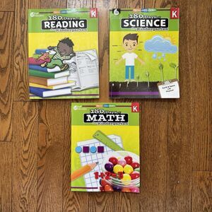3 Homeschool Grade K Kindergarten WorkBooks 180 Days Of Reading Math Science
